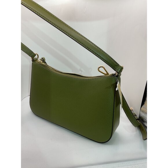 Michael Kors Olive Green Pebbled Leather Crossbody Bag With Adjustable Strap & G - Picture 4 of 13